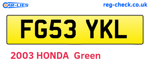 FG53YKL are the vehicle registration plates.