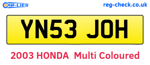 YN53JOH are the vehicle registration plates.