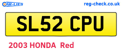 SL52CPU are the vehicle registration plates.