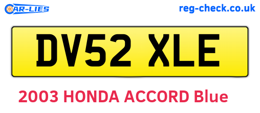 DV52XLE are the vehicle registration plates.