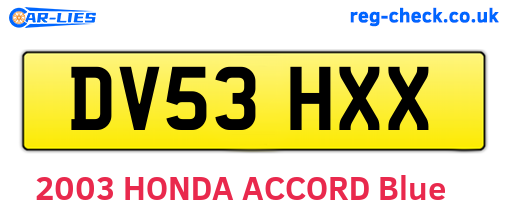 DV53HXX are the vehicle registration plates.
