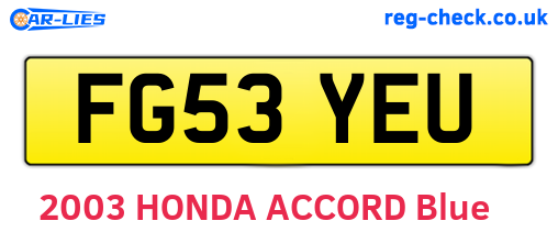 FG53YEU are the vehicle registration plates.