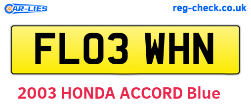 FL03WHN are the vehicle registration plates.