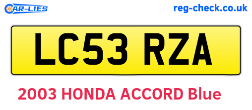 LC53RZA are the vehicle registration plates.
