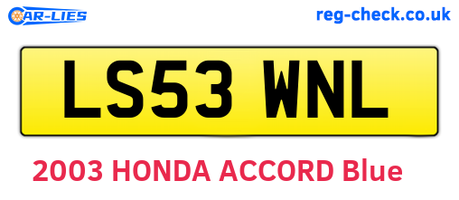 LS53WNL are the vehicle registration plates.
