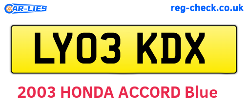 LY03KDX are the vehicle registration plates.