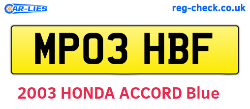 MP03HBF are the vehicle registration plates.