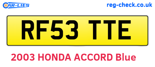 RF53TTE are the vehicle registration plates.