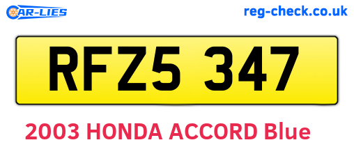 RFZ5347 are the vehicle registration plates.