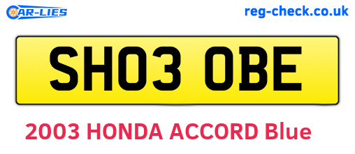 SH03OBE are the vehicle registration plates.