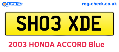 SH03XDE are the vehicle registration plates.