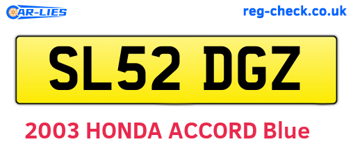 SL52DGZ are the vehicle registration plates.