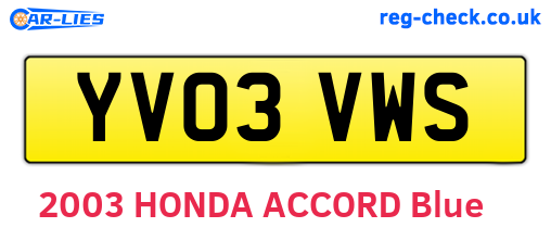 YV03VWS are the vehicle registration plates.