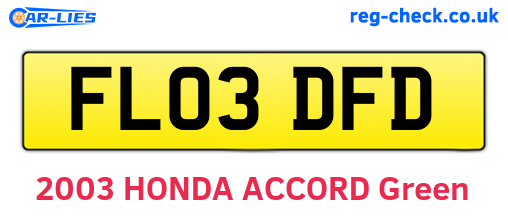 FL03DFD are the vehicle registration plates.