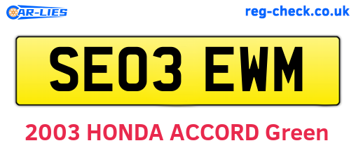 SE03EWM are the vehicle registration plates.