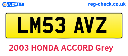 LM53AVZ are the vehicle registration plates.