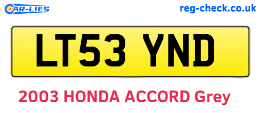 LT53YND are the vehicle registration plates.