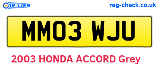 MM03WJU are the vehicle registration plates.