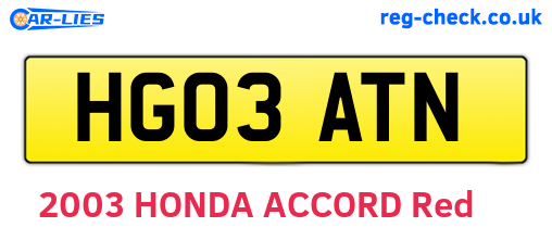 HG03ATN are the vehicle registration plates.