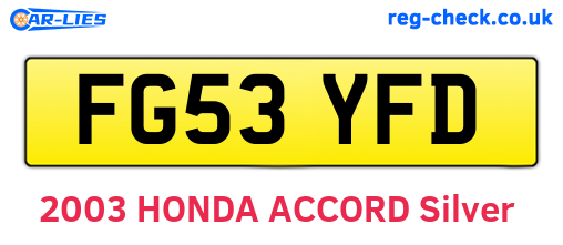 FG53YFD are the vehicle registration plates.
