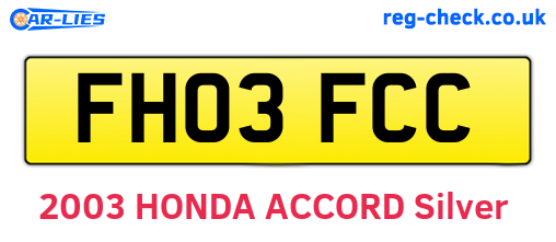 FH03FCC are the vehicle registration plates.