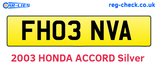FH03NVA are the vehicle registration plates.