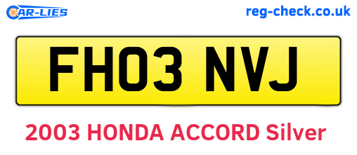 FH03NVJ are the vehicle registration plates.
