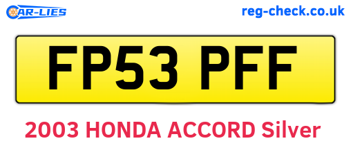 FP53PFF are the vehicle registration plates.