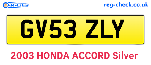 GV53ZLY are the vehicle registration plates.