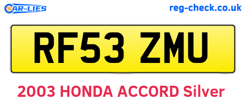 RF53ZMU are the vehicle registration plates.