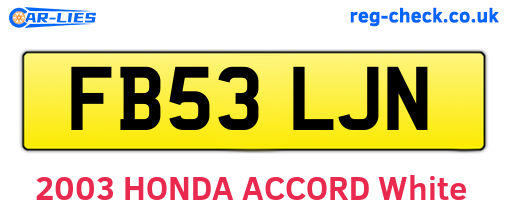 FB53LJN are the vehicle registration plates.