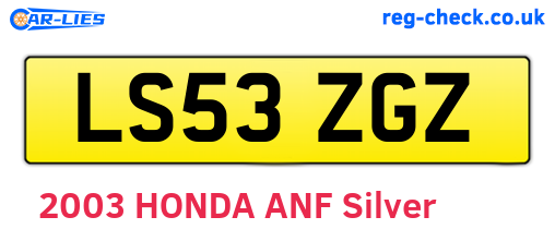 LS53ZGZ are the vehicle registration plates.