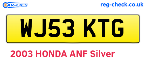 WJ53KTG are the vehicle registration plates.