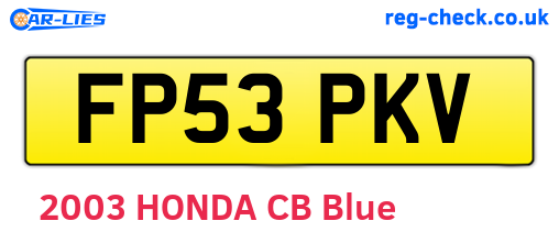 FP53PKV are the vehicle registration plates.