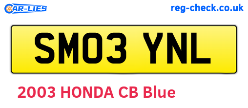 SM03YNL are the vehicle registration plates.