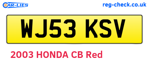 WJ53KSV are the vehicle registration plates.