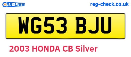 WG53BJU are the vehicle registration plates.