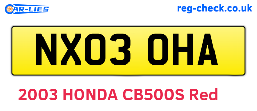 NX03OHA are the vehicle registration plates.