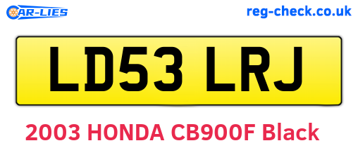 LD53LRJ are the vehicle registration plates.