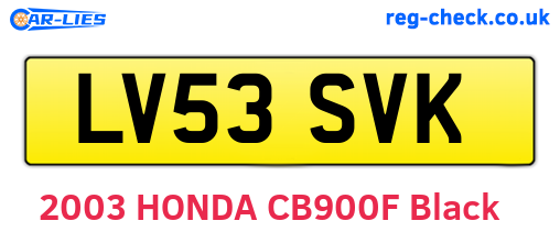 LV53SVK are the vehicle registration plates.