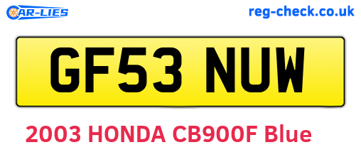 GF53NUW are the vehicle registration plates.
