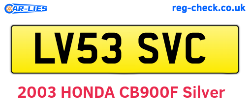 LV53SVC are the vehicle registration plates.