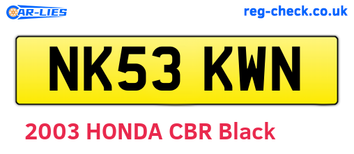 NK53KWN are the vehicle registration plates.