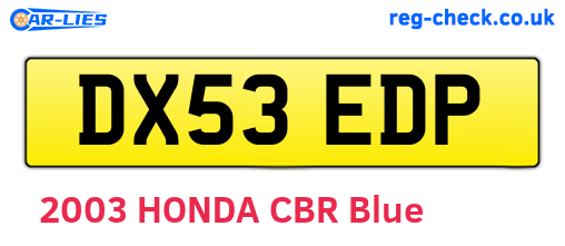 DX53EDP are the vehicle registration plates.
