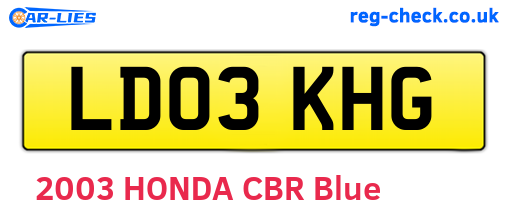 LD03KHG are the vehicle registration plates.