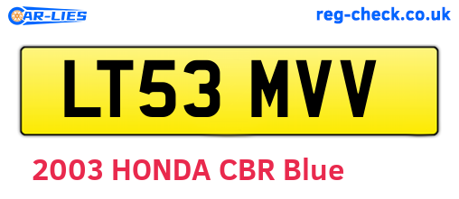 LT53MVV are the vehicle registration plates.