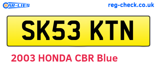 SK53KTN are the vehicle registration plates.
