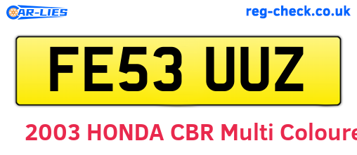 FE53UUZ are the vehicle registration plates.