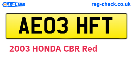 AE03HFT are the vehicle registration plates.