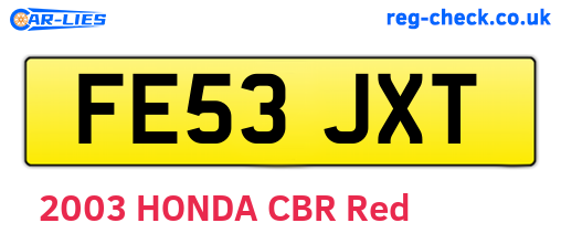 FE53JXT are the vehicle registration plates.
